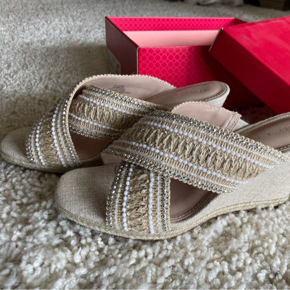 Kelly & Katie Shoes - Worn once to wedding! Kelly & Katie natural wedges Sz 9
